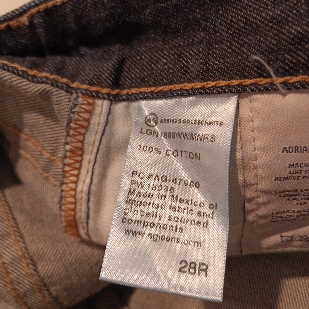 AG tomas High Rise Baggy straight jean in moonrise Cuffed Hem Size 28 New Nwt - Picture 9 of 10